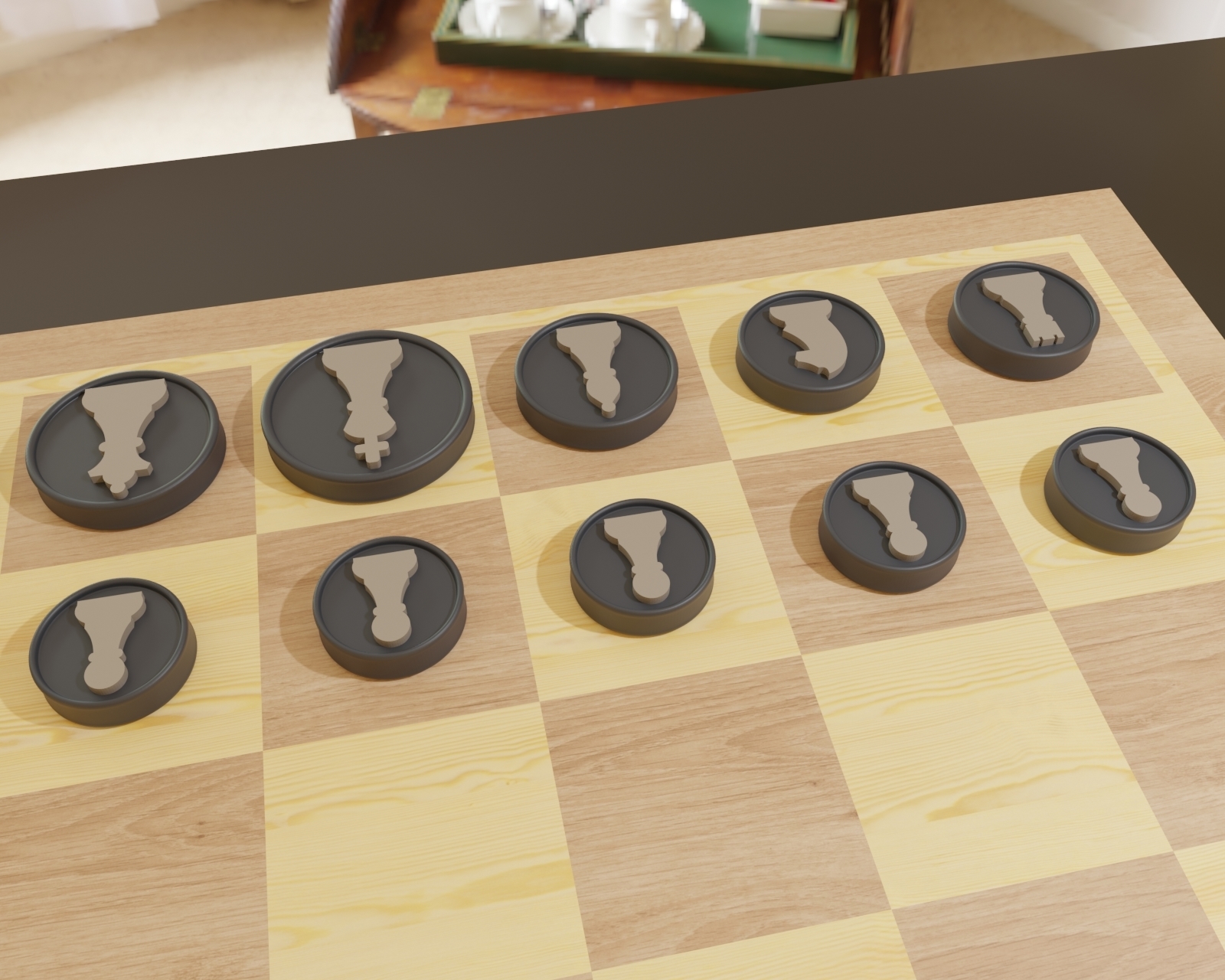 Free STL file 3D printable Flat Chess Pieces stl・3D printing model to